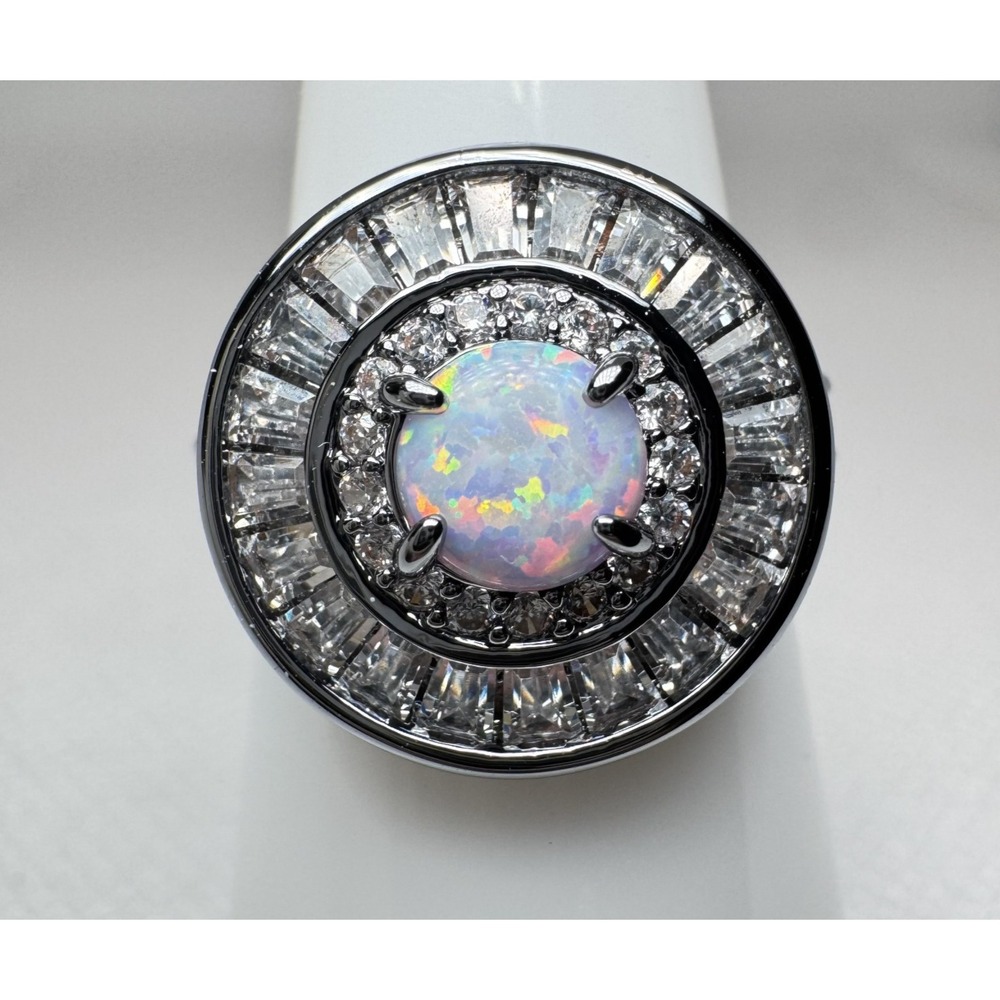 Size 7 Bomb Party October Ring - RG91514 Sculpted In Stillness - On Hematite
